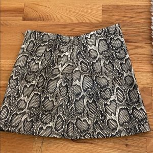 olivaceous snakeskin leather skirt